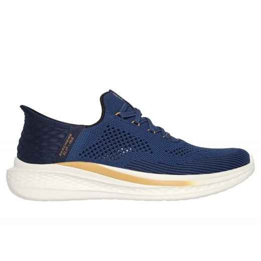 Buty Skechers Slade Quinto 210810BLU niebieskie ze sklepu ButyModne.pl w kategorii Buty sportowe męskie - zdjęcie 184024944