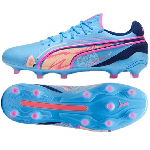 Buty piłkarskie Puma King Ultimate Vol. Up FG/AG 108069-01 niebieskie ze sklepu ButyModne.pl w kategorii Buty sportowe męskie - zdjęcie 184024974