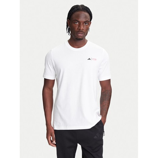 adidas T-Shirt Marvel Spider-Man Web Logo JL8056 Biały Regular Fit ze sklepu MODIVO w kategorii T-shirty męskie - zdjęcie 184025281