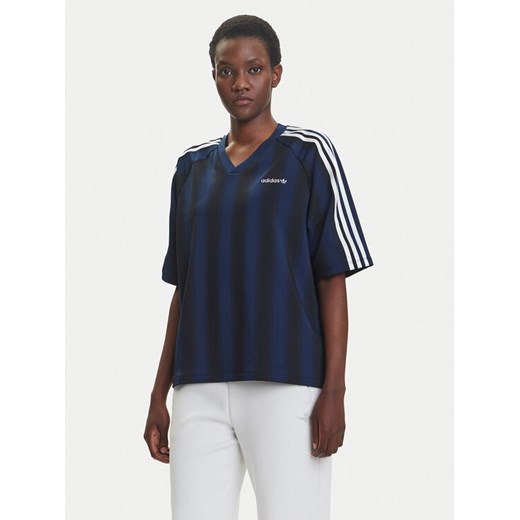 adidas T-Shirt Linear JY2854 Granatowy Oversize ze sklepu MODIVO w kategorii Bluzki damskie - zdjęcie 184025283