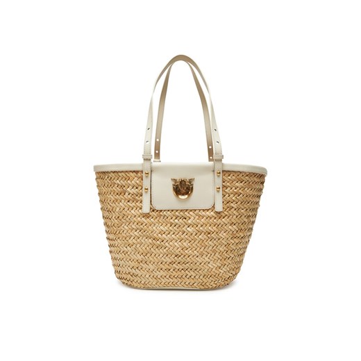 Torebka PINKO Love Summer Basket PE 25 PLTT 103324 A1RL Beżowy ze sklepu eobuwie.pl w kategorii Torby letnie - zdjęcie 184026043