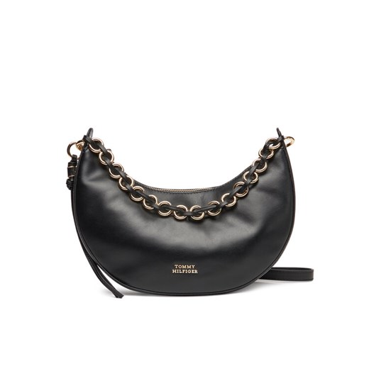 Torebka Tommy Hilfiger Moon Leather Crossover AW0AW17467 Czarny ze sklepu eobuwie.pl w kategorii Listonoszki - zdjęcie 184026064