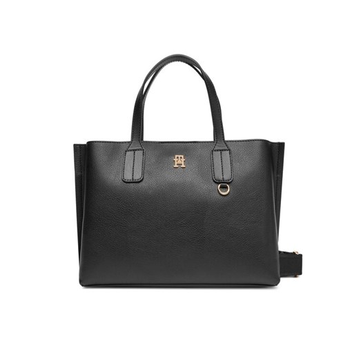 Torebka Tommy Hilfiger Th Distinct Mini Tote AW0AW17459 Czarny ze sklepu eobuwie.pl w kategorii Torby Shopper bag - zdjęcie 184026081