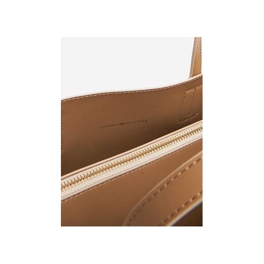 Shopper bag Tommy Hilfiger beżowa na ramię duża 