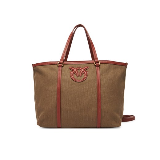 PINKO Torebka Miranda Shopper Classic PE 25 PLTT 104714 A2G2 Khaki ze sklepu MODIVO w kategorii Torby Shopper bag - zdjęcie 184026674