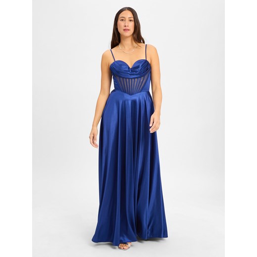 Luxuar Fashion Damska sukienka wieczorowa Kobiety indygo jednolity ze sklepu vangraaf w kategorii Sukienki - zdjęcie 184027373