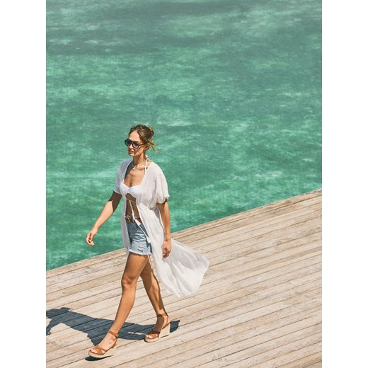 Mohito - Pareo plażowe - biały ze sklepu Mohito w kategorii Odzież plażowa - zdjęcie 184029090