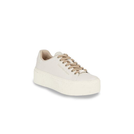 Sneakersy Calvin Klein Jeans Bold Vulc Flatf Low Laceup Wn YW0YW01229 Beżowy 38 eobuwie.pl
