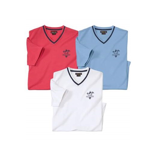 Zestaw 3 koszulek z dekoltem w serek ze sklepu Atlas For Men w kategorii T-shirty męskie - zdjęcie 184029600