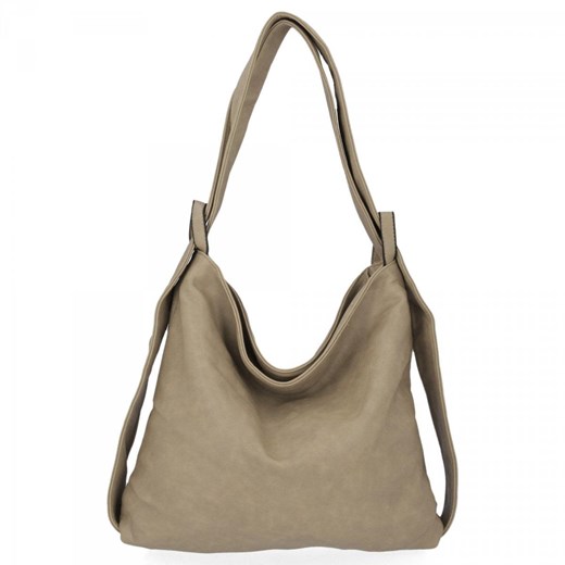 Torebka Uniwersalna Plecak Hernan Ciemno Beżowa HB0161 ze sklepu PaniTorbalska w kategorii Torby Shopper bag - zdjęcie 184029850