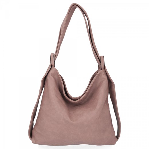Torebka Uniwersalna Plecak Hernan Pudrowy Róż HB0161 ze sklepu PaniTorbalska w kategorii Torby Shopper bag - zdjęcie 184029894
