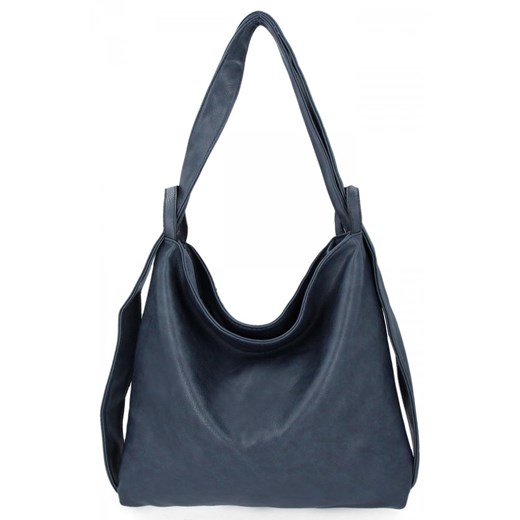 Uniwersalna Torebka Damska Hernan Plecaczek XL Granatowa ze sklepu PaniTorbalska w kategorii Torby Shopper bag - zdjęcie 184029924