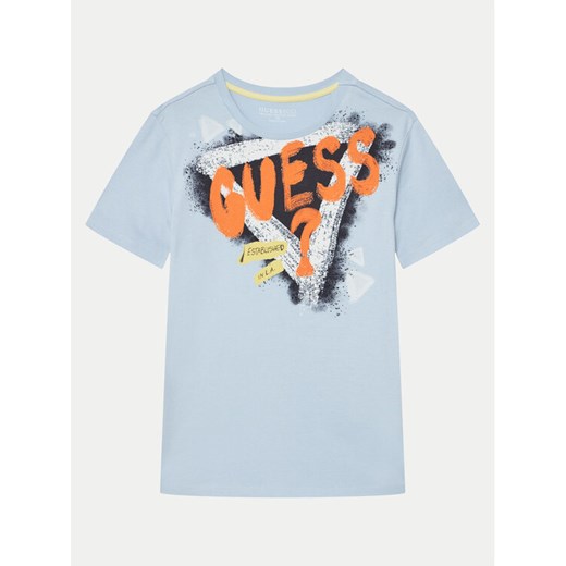 Guess T-Shirt L5GI00 K8HM4 Niebieski Regular Fit ze sklepu MODIVO w kategorii T-shirty chłopięce - zdjęcie 184032104