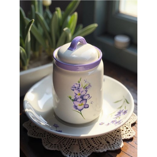 Sinsay - Ceramiczny pojemnik na żywność w stylu cottage - różowy ze sklepu Sinsay w kategorii Pojemniki kuchenne - zdjęcie 184032562