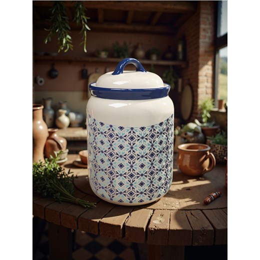 Sinsay - Ceramiczny pojemnik na żywność w stylu cottage - niebieski ze sklepu Sinsay w kategorii Pojemniki kuchenne - zdjęcie 184032563