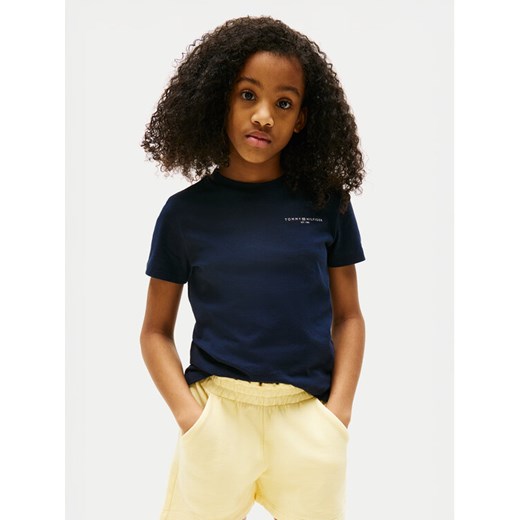 Tommy Hilfiger T-Shirt KS0KS00594 Granatowy Regular Fit ze sklepu MODIVO w kategorii Bluzki dziewczęce - zdjęcie 184032733