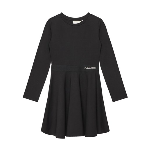 Calvin Klein Jeans Sukienka codzienna Logo Tape IG0IG02666 D Czarny Regular Fit ze sklepu MODIVO w kategorii Sukienki dziewczęce - zdjęcie 184032740