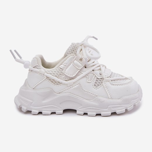 Buty Sportowe Sneakersy Dziecięce Białe ze sklepu ButyModne.pl w kategorii Buty sportowe dziecięce - zdjęcie 184033504