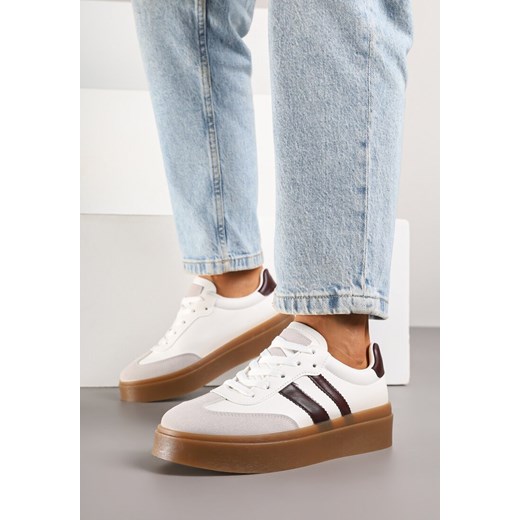 Buty sportowe damskie Born2be sneakersy sznurowane na płaskiej podeszwie