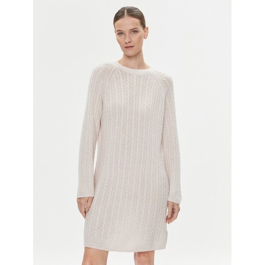 Tommy Hilfiger Sukienka dzianinowa WW0WW39927 Beżowy Relaxed Fit ze sklepu MODIVO w kategorii Sukienki - zdjęcie 184035824