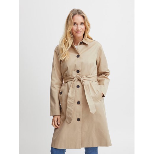Fransa Trencz 20611623 Brązowy Regular Fit ze sklepu MODIVO w kategorii Płaszcze damskie - zdjęcie 184035871