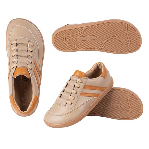 Sneakersy barefoot damskie Kaia Olivier – anatomiczne buty skórzane cappuccino ze sklepu butyolivier w kategorii Buty sportowe damskie - zdjęcie 184036512