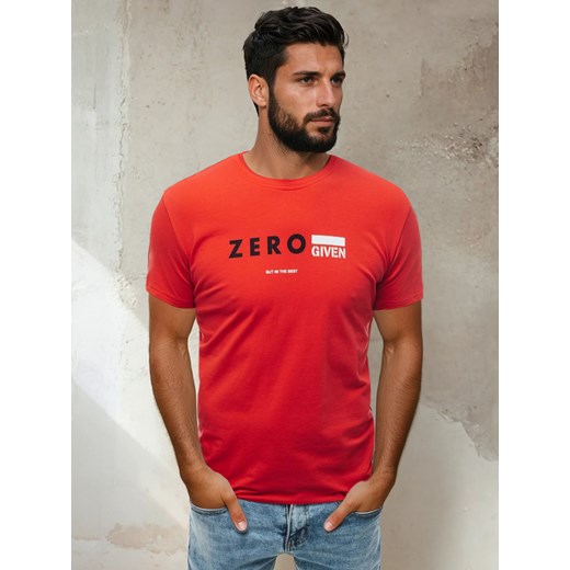 T-shirt męski z nadrukiem czerwony Dstreet RX4742 ze sklepu DSTREET.PL w kategorii T-shirty męskie - zdjęcie 184037151