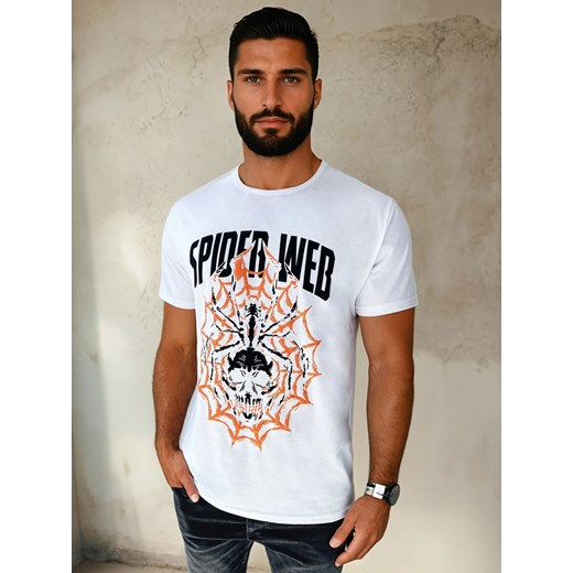 T-shirt męski z nadrukiem biały Dstreet RX5263 ze sklepu DSTREET.PL w kategorii T-shirty męskie - zdjęcie 184037162