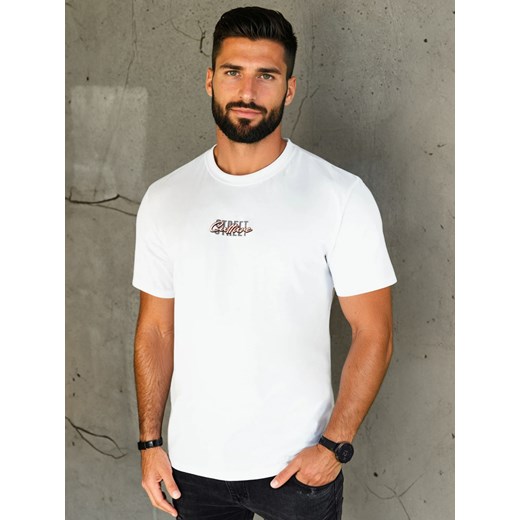 Koszulka męska z nadrukiem biała Dstreet RX5421 ze sklepu DSTREET.PL w kategorii T-shirty męskie - zdjęcie 184037163