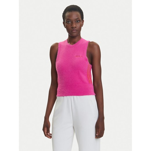 adidas Top JW3648 Różowy Slim Fit ze sklepu MODIVO w kategorii Bluzki damskie - zdjęcie 184038512