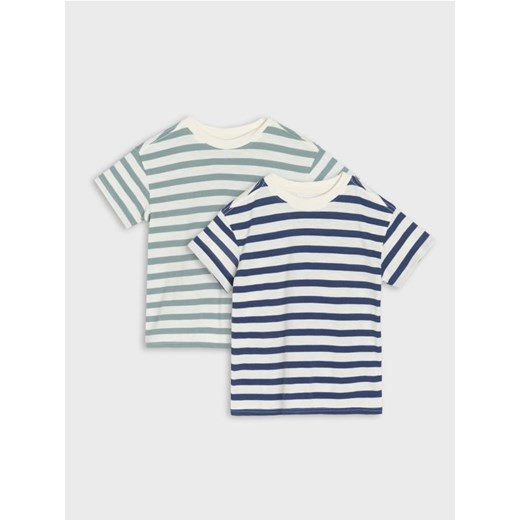 Sinsay - Koszulki w paski 2 pack - biały ze sklepu Sinsay w kategorii T-shirty chłopięce - zdjęcie 184040490