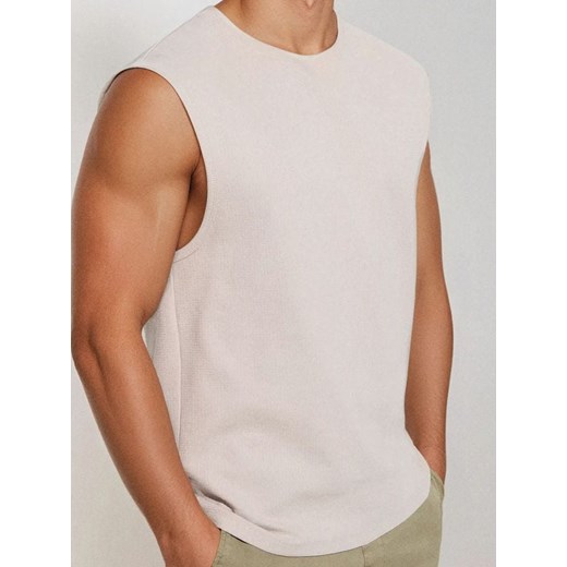 Sinsay - Tank top - beżowy ze sklepu Sinsay w kategorii T-shirty męskie - zdjęcie 184040543