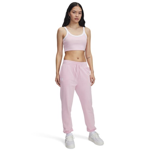 Damskie spodnie dresowe Under Armour UA Rival Terry Jogger - różowe ze sklepu Sportstylestory.com w kategorii Spodnie damskie - zdjęcie 184040663