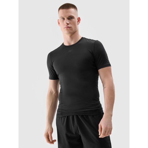 Męska koszulka treningowa 4F 4FWSS25TFTSM1345 - czarna ze sklepu Sportstylestory.com w kategorii T-shirty męskie - zdjęcie 184040842