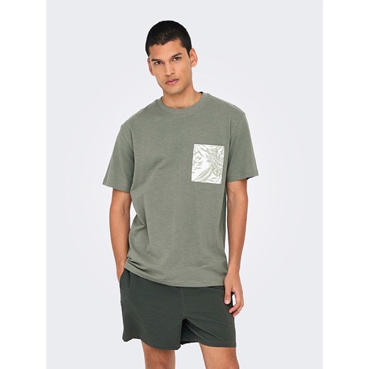ONLY &amp; SONS Koszulka &quot;Perry&quot; w kolorze zielonym ze sklepu Limango Polska w kategorii T-shirty męskie - zdjęcie 184043113