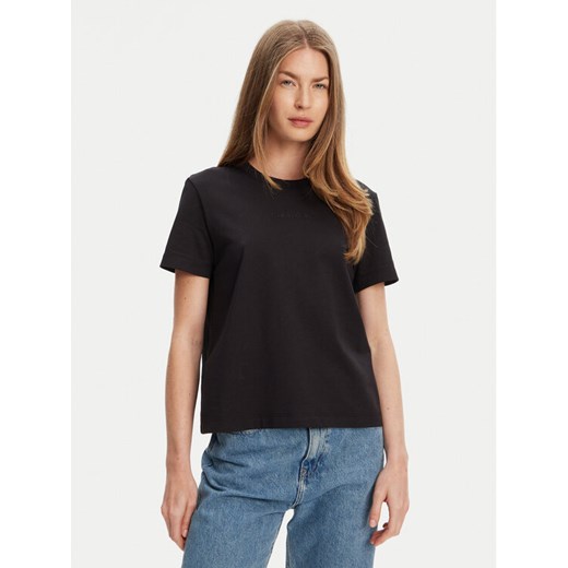 Calvin Klein T-Shirt LV044C905G Czarny Regular Fit ze sklepu MODIVO w kategorii Bluzki damskie - zdjęcie 184045523