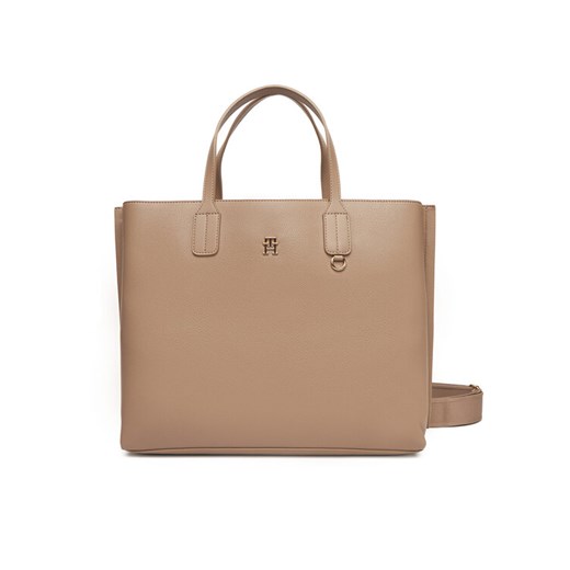 Tommy Hilfiger Torebka Th Distinct Satchel AW0AW17463 Beżowy ze sklepu MODIVO w kategorii Torebki damskie - zdjęcie 184045573