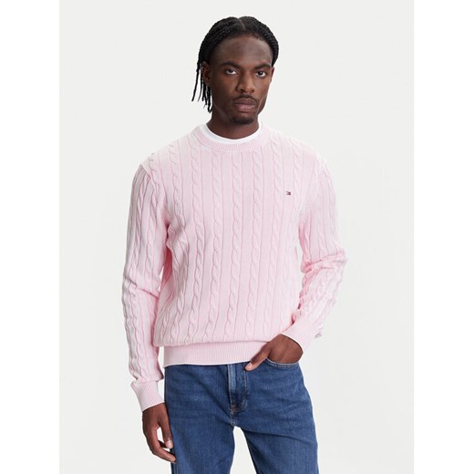 Tommy Hilfiger Sweter Classic MW0MW39524 Różowy Regular Fit ze sklepu MODIVO w kategorii Swetry męskie - zdjęcie 184045602