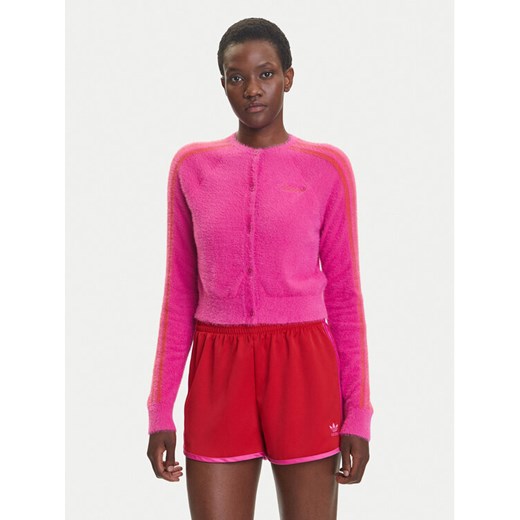 adidas Kardigan Fluffy JW3645 Różowy Regular Fit ze sklepu MODIVO w kategorii Swetry damskie - zdjęcie 184045721