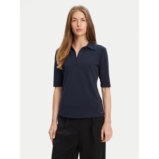 Calvin Klein Polo LV044C221G Granatowy Slim Fit ze sklepu MODIVO w kategorii Bluzki damskie - zdjęcie 184045760