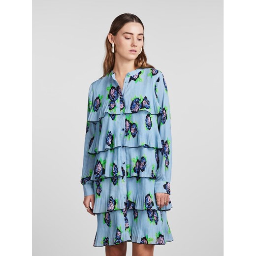 YAS Sukienka codzienna 26029332 Niebieski Regular Fit ze sklepu MODIVO w kategorii Sukienki - zdjęcie 184045772