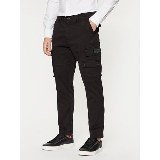 Aeronautica Militare Spodnie materiałowe 242PA1632CT3399 Czarny Tapered Fit ze sklepu MODIVO w kategorii Spodnie męskie - zdjęcie 184045794