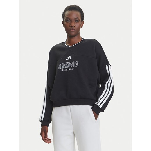 adidas Bluza Tiro Cut 3-Stripes JN2673 Czarny Loose Fit ze sklepu MODIVO w kategorii Bluzy damskie - zdjęcie 184045820