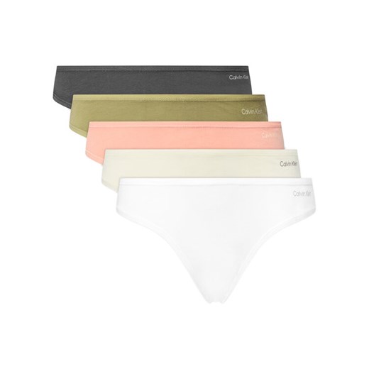Calvin Klein Underwear Komplet 5 par stringów 000QD5250E Kolorowy ze sklepu MODIVO w kategorii Majtki damskie - zdjęcie 184045841