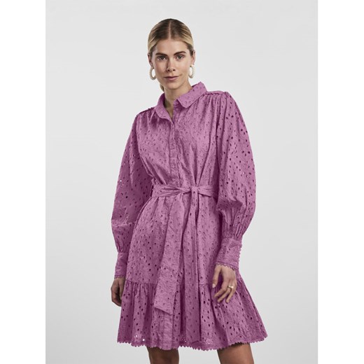 YAS Sukienka codzienna 26029394 Fioletowy Regular Fit ze sklepu MODIVO w kategorii Sukienki - zdjęcie 184045843