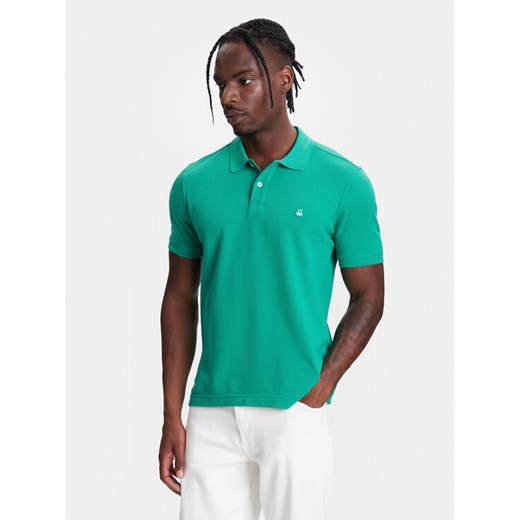 United Colors Of Benetton Polo 3089J3179 Zielony Regular Fit ze sklepu MODIVO w kategorii T-shirty męskie - zdjęcie 184045850