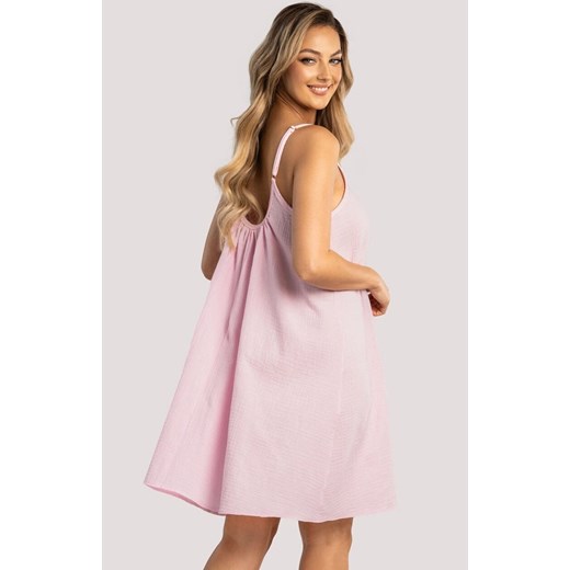 Koszula nocna damska halka różowa Lotus, Kolor różowy, Rozmiar L/XL, Unikat ze sklepu Intymna w kategorii Koszule nocne - zdjęcie 184048482