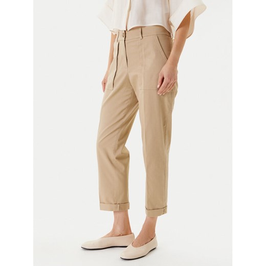 United Colors Of Benetton Spodnie materiałowe 4MVNDF08E Beżowy Regular Fit ze sklepu MODIVO w kategorii Spodnie damskie - zdjęcie 184048911