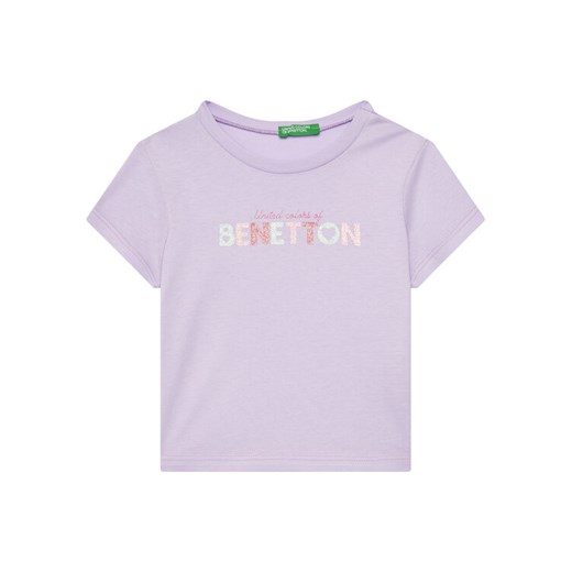 United Colors Of Benetton T-Shirt 3I1XG10HU Fioletowy Regular Fit ze sklepu MODIVO w kategorii Bluzki dziewczęce - zdjęcie 184048914