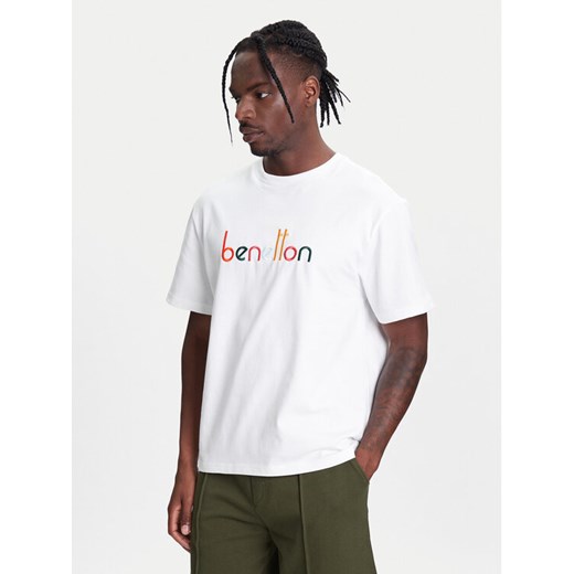 United Colors Of Benetton T-Shirt 3MI6U109O Biały Oversize ze sklepu MODIVO w kategorii T-shirty męskie - zdjęcie 184048941